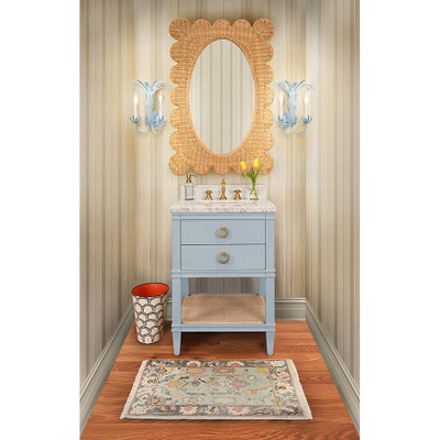 Worlds Away Cutler Bath Vanity - 24" - Light Blue Lacquer