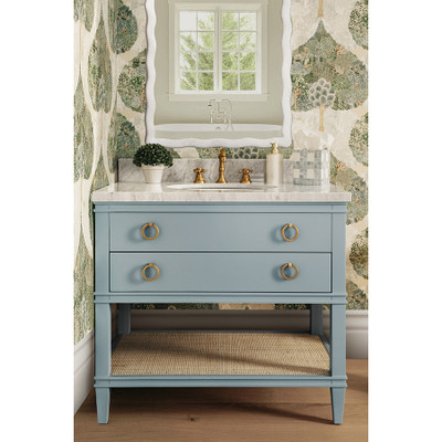 Worlds Away Cutler Bath Vanity - Light Blue Lacquer