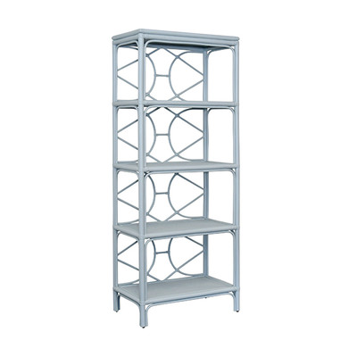 Worlds Away Danielle Etagere - Rattan Painted Light Blue
