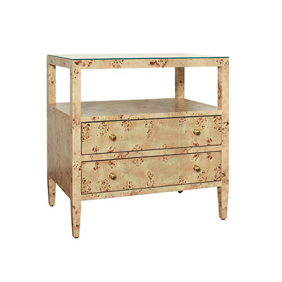 Worlds Away Douglas Side Table - Burl Wood