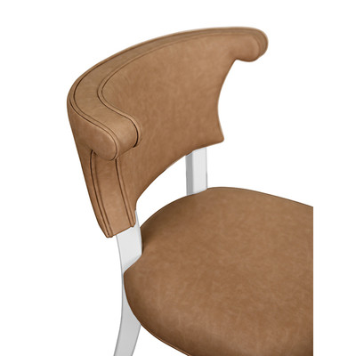 Worlds Away Eloise Dining Chair - Camel Faux Leather