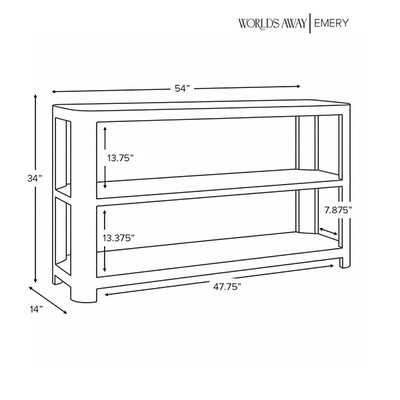 Worlds Away Emery Console Table - Burl Wood