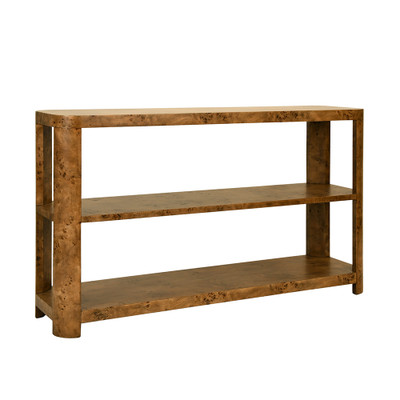 Worlds Away Emery Console Table - Dark Burl Wood