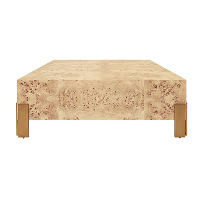 Worlds Away Enid Coffee Table - Burl Wood