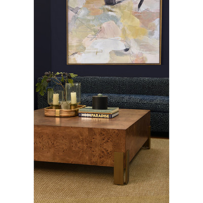 Worlds Away Enid Coffee Table - Dark Burl Wood