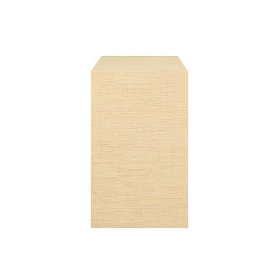 Worlds Away Ezra Side Table - Natural Grasscloth