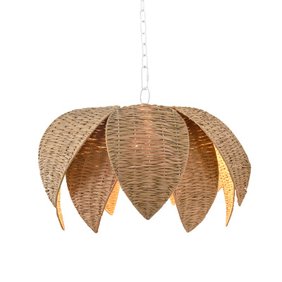 Worlds Away Franny Chandelier - Natural Rafia