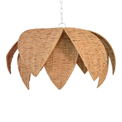 Worlds Away Franny Chandelier - Natural Rafia