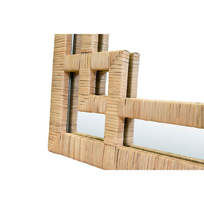 Worlds Away Geneva Mirror - Wrapped Natural Rattan