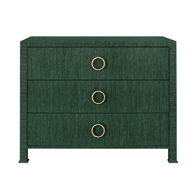 Worlds Away Getty Chest - Dyed Green Grasscloth