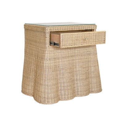 Worlds Away Giselle Side Table - Rattan