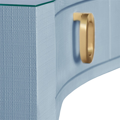 Worlds Away Gladys Desk - Light Blue Textured Linen