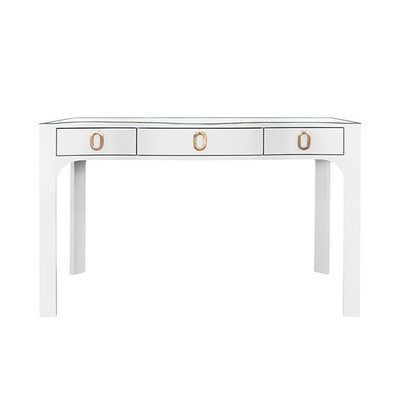Worlds Away Gladys Desk - White Textured Linen