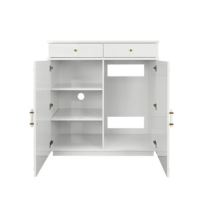 Worlds Away Glenn Cabinet - White Lacquer