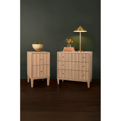 Worlds Away Hammond Side Table - Cerused Oak
