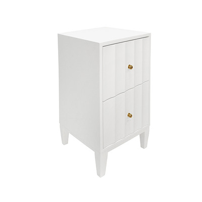 Worlds Away Hammond Side Table - Matte White Lacquer