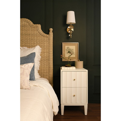 Worlds Away Hammond Side Table - Matte White Lacquer