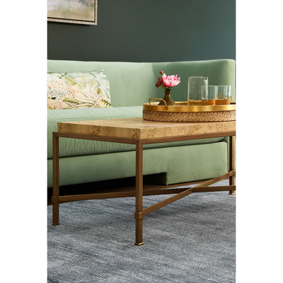 Worlds Away Hardwick Coffee Table - Burl Wood