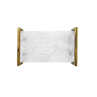 Worlds Away Jarvis Tray - White Quartz Tray