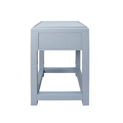 Worlds Away Jean Side Table - Light Blue Grasscloth
