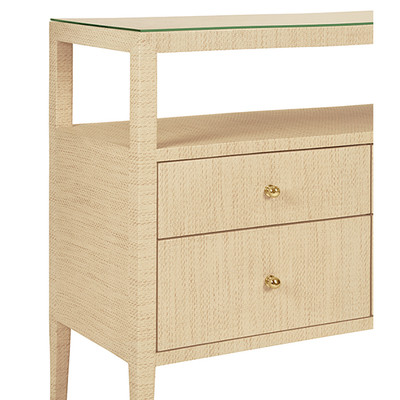 Worlds Away Jordan Console - Natural Grasscloth