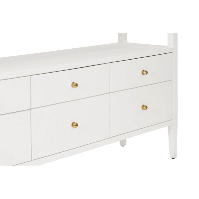 Worlds Away Jordan Console - Textured White Linen