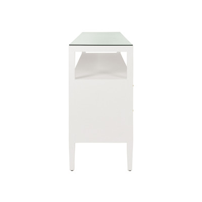 Worlds Away Jordan Console - Textured White Linen