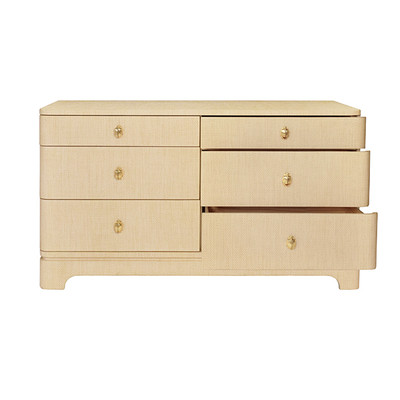 Worlds Away Kilmer Chest - Natural Grasscloth