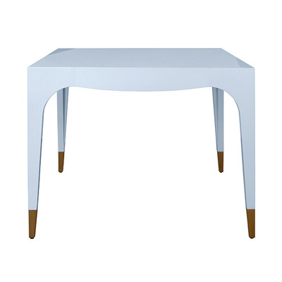 Worlds Away Lacey Game Table - Light Blue Lacquer