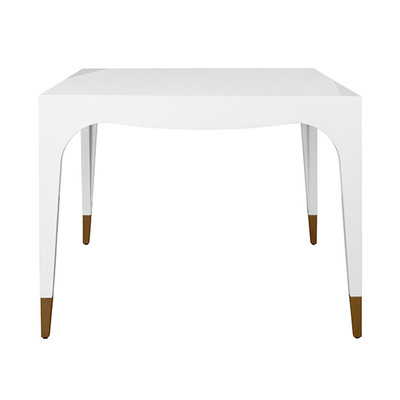 Worlds Away Lacey Game Table - White Lacquer