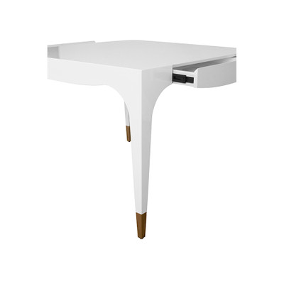 Worlds Away Lacey Game Table - White Lacquer