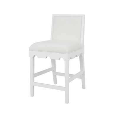 Worlds Away Lanister Counter Stool - White