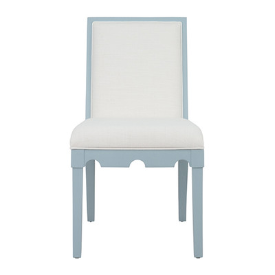 Worlds Away Lanister Dining Chair - Matte Light Blue Lacquer