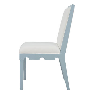 Worlds Away Lanister Dining Chair - Matte Light Blue Lacquer