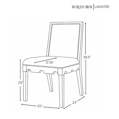 Worlds Away Lanister Dining Chair - Matte Light Blue Lacquer