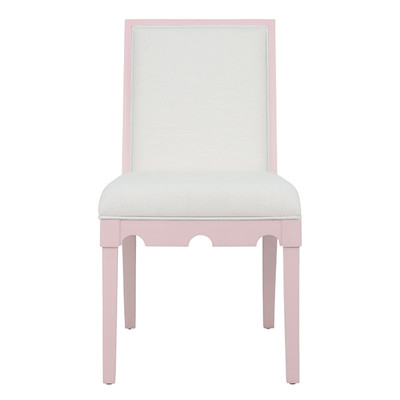 Worlds Away Lanister Dining Chair - Matte Pink Lacquer