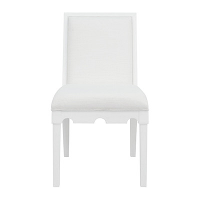 Worlds Away Lanister Dining Chair - Matte White Lacquer