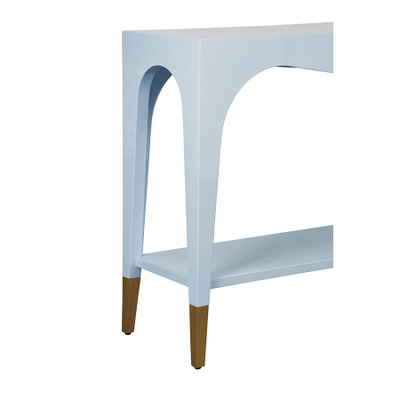 Worlds Away Laverne Console Table - Light Blue Lacquer