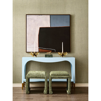 Worlds Away Laverne Console Table - Light Blue Lacquer