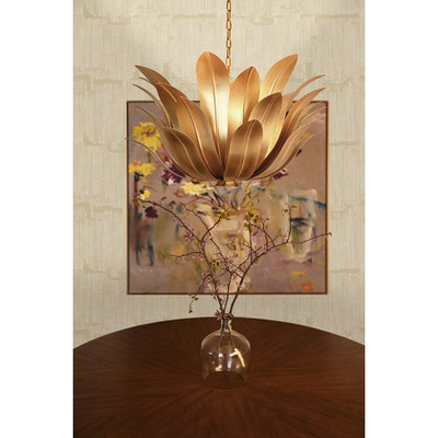 Worlds Away Leander Chandelier - Gold Leaf