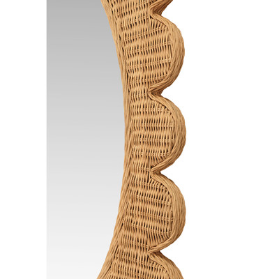 Worlds Away Lillian Mirror - Woven Natural Rattan