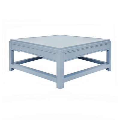 Worlds Away Locklin Coffee Table - Matte Light Blue Lacquer