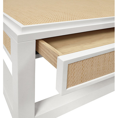 Worlds Away Locklin Coffee Table - Matte White Lacquer