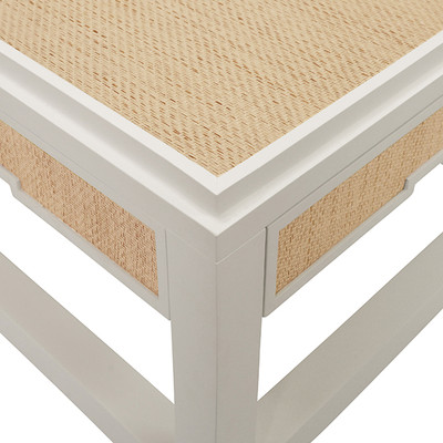 Worlds Away Locklin Coffee Table - Matte White Lacquer