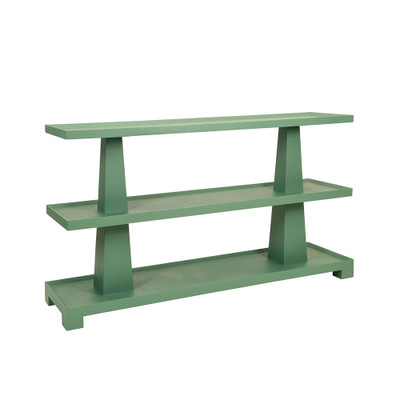Worlds Away Lowen Console Table - Textured Green Linen