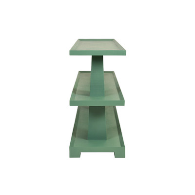 Worlds Away Lowen Console Table - Textured Green Linen