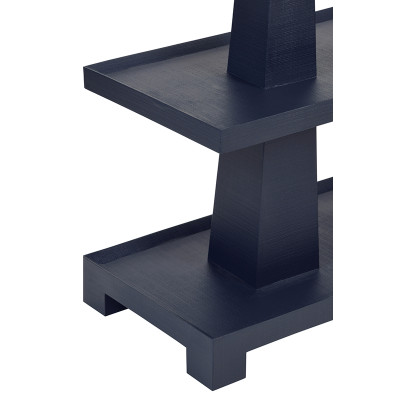 Worlds Away Lowen Console Table - Textured Navy Linen
