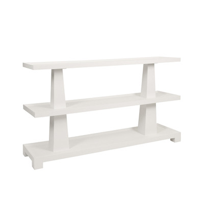 Worlds Away Lowen Console Table - Textured White Linen