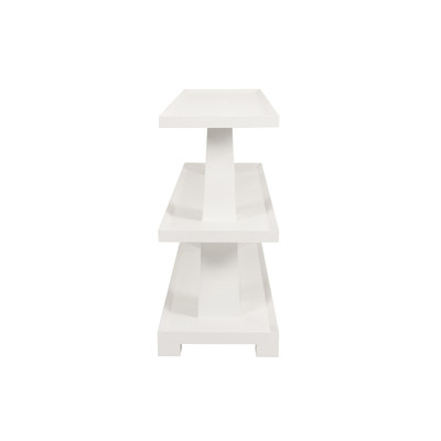 Worlds Away Lowen Console Table - Textured White Linen