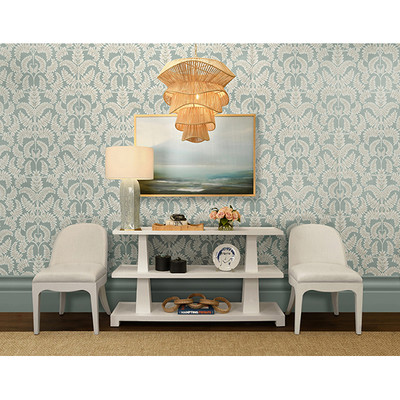 Worlds Away Lowen Console Table - Textured White Linen